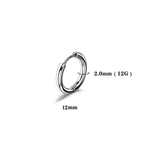 A &amp; ONE Ezüst Színű Titánium Karika Piercing - 12 mm