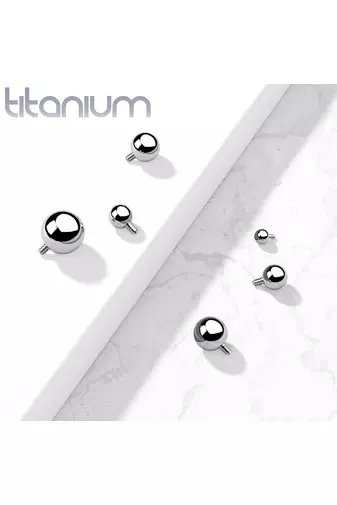 Kép 2/2 - A & ONE Ezüst Színű Titánium Golyó Piercingvég 1,6 x 3 mm