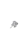 Négyzet Alakú Ezüst Színű Titánium Piercing Vég Fehér Cirkónia Kővel - 3 mm 
